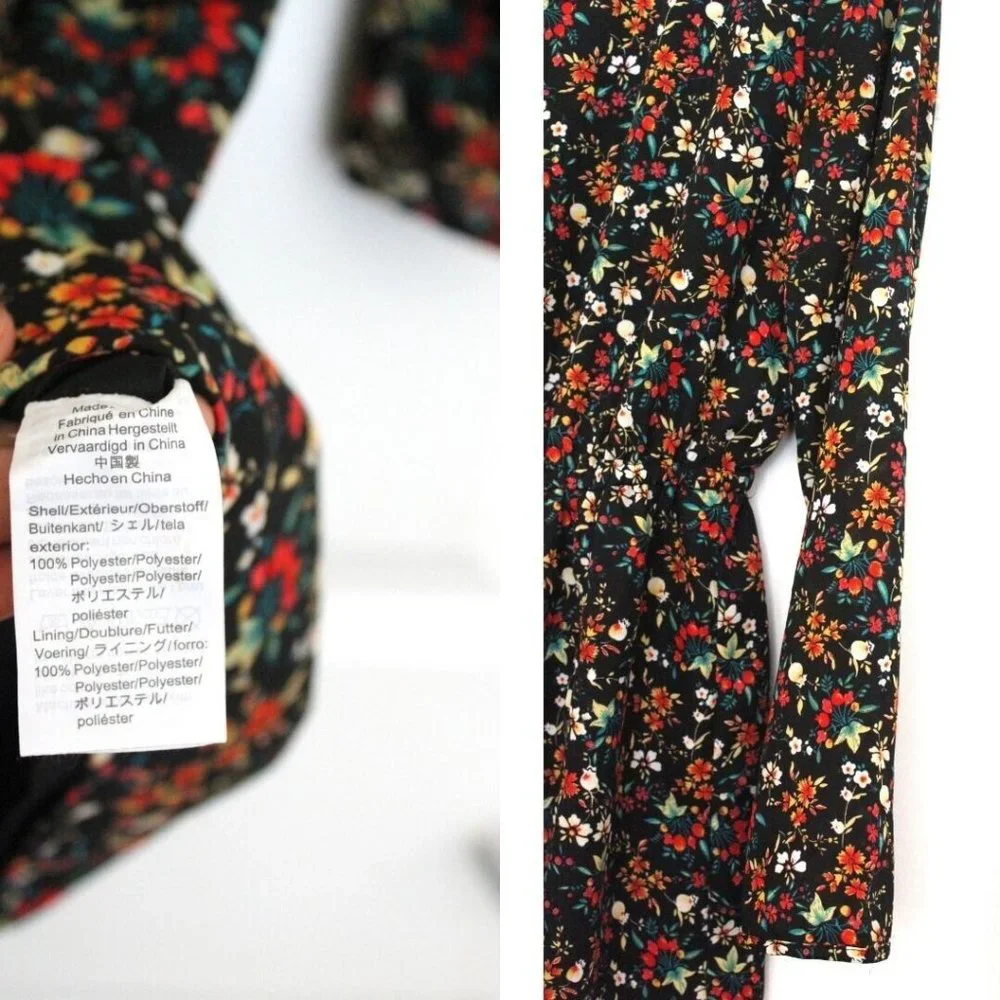 J Crew Tulip-hem Floral Dress Long Sleeves Career Office Minimalist Sz 2